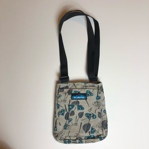 Kavu Mini Bag with Blue and Gray Floral Design